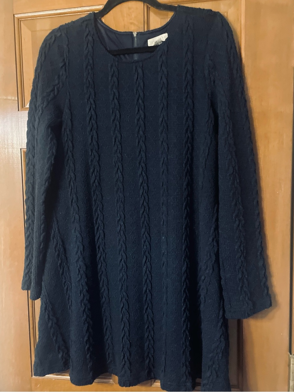 Loveriche Women’s Navy Cable Knit Long-Sleeve Dress Size Medium